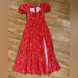 REFORMATION Red Floral Dress Size 4